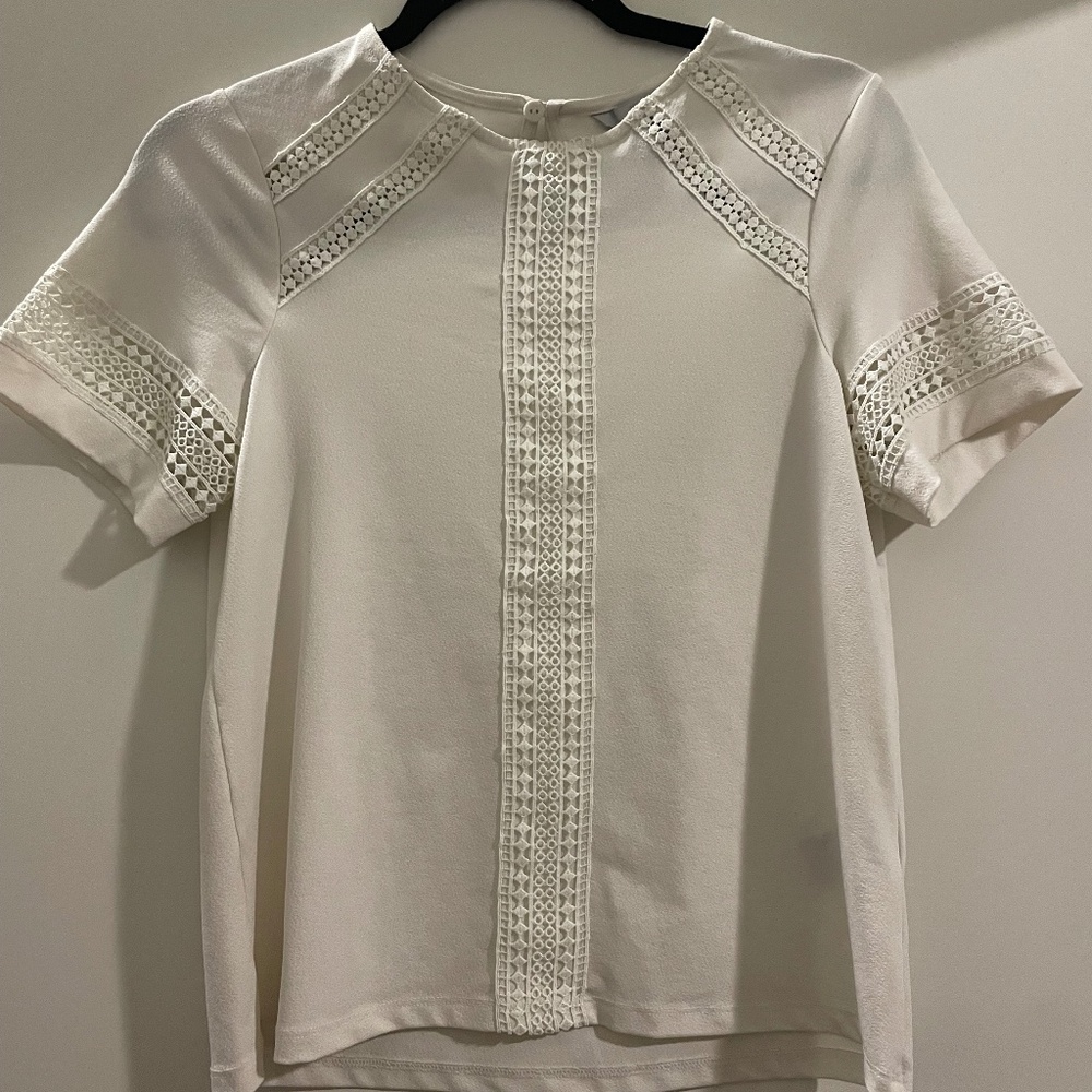 H&M Cream Blouse Short Sleeve